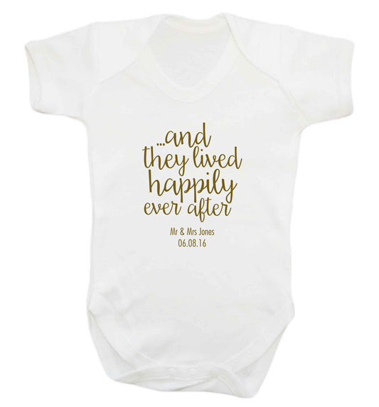 ...and they lived happily ever after - personalised date and names baby vest white 18-24 months
