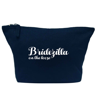 Bridezilla on the loose navy makeup bag