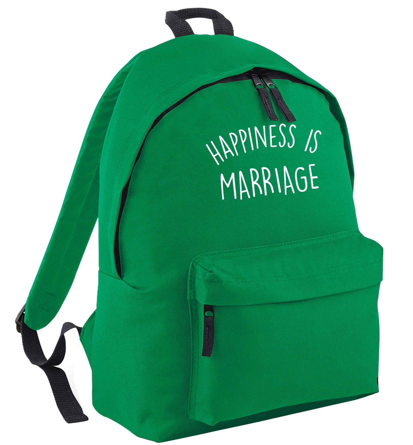 Happiness is marriage green adults backpack