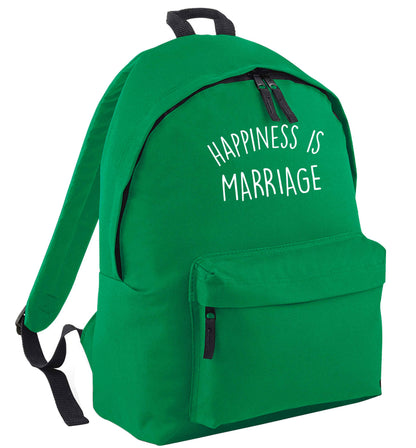 Happiness is marriage green adults backpack