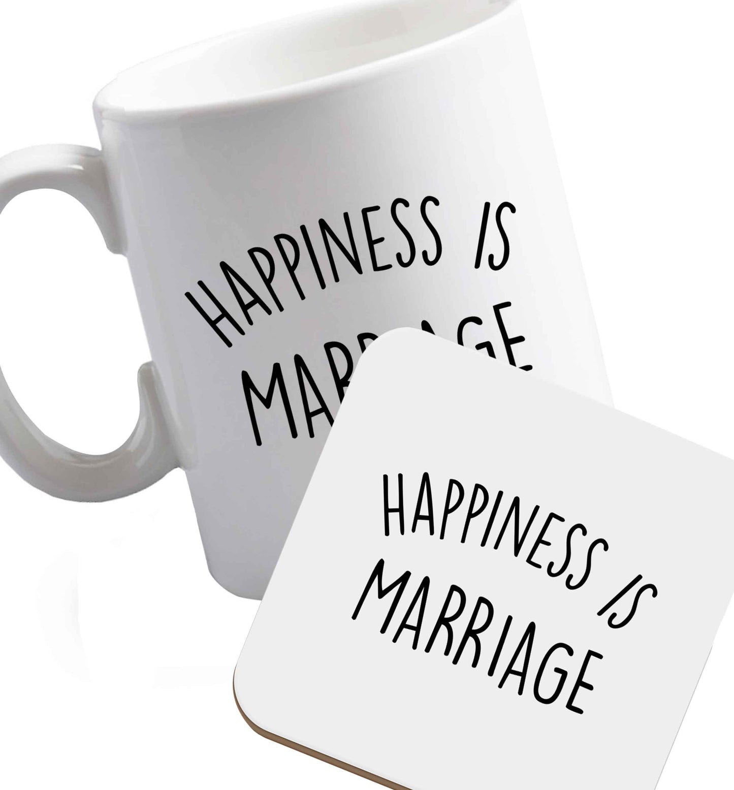 10 oz Favourite Type Pan Pancake ceramic mug and coaster set right handed
