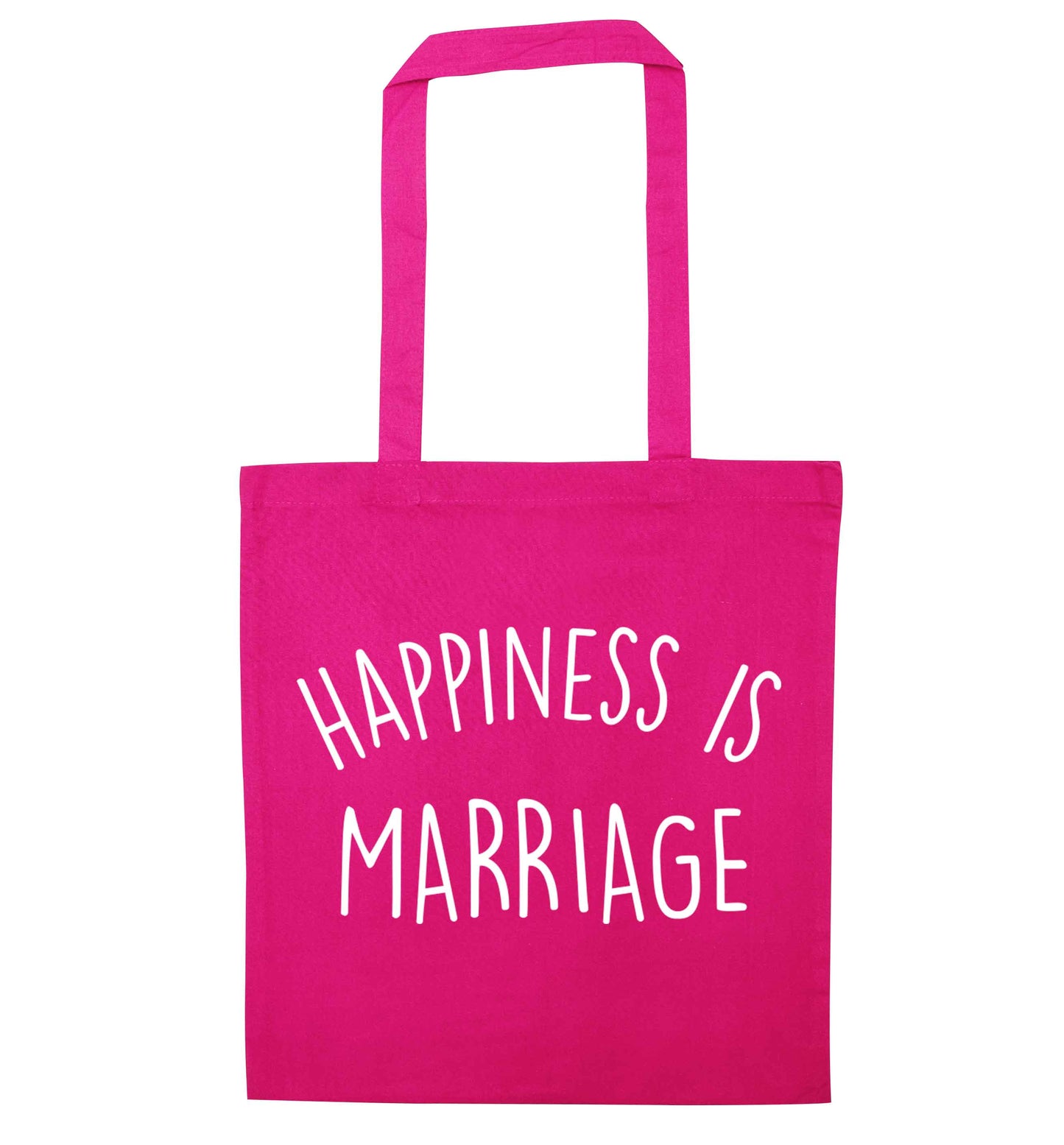 Happiness is marriage pink tote bag