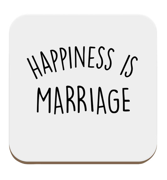 Happiness is marriage set of four coasters