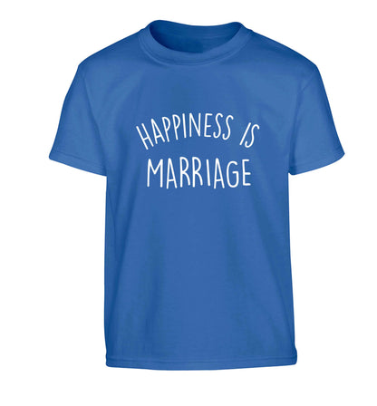 Happiness is wedding planning Children's blue Tshirt 12-13 Years