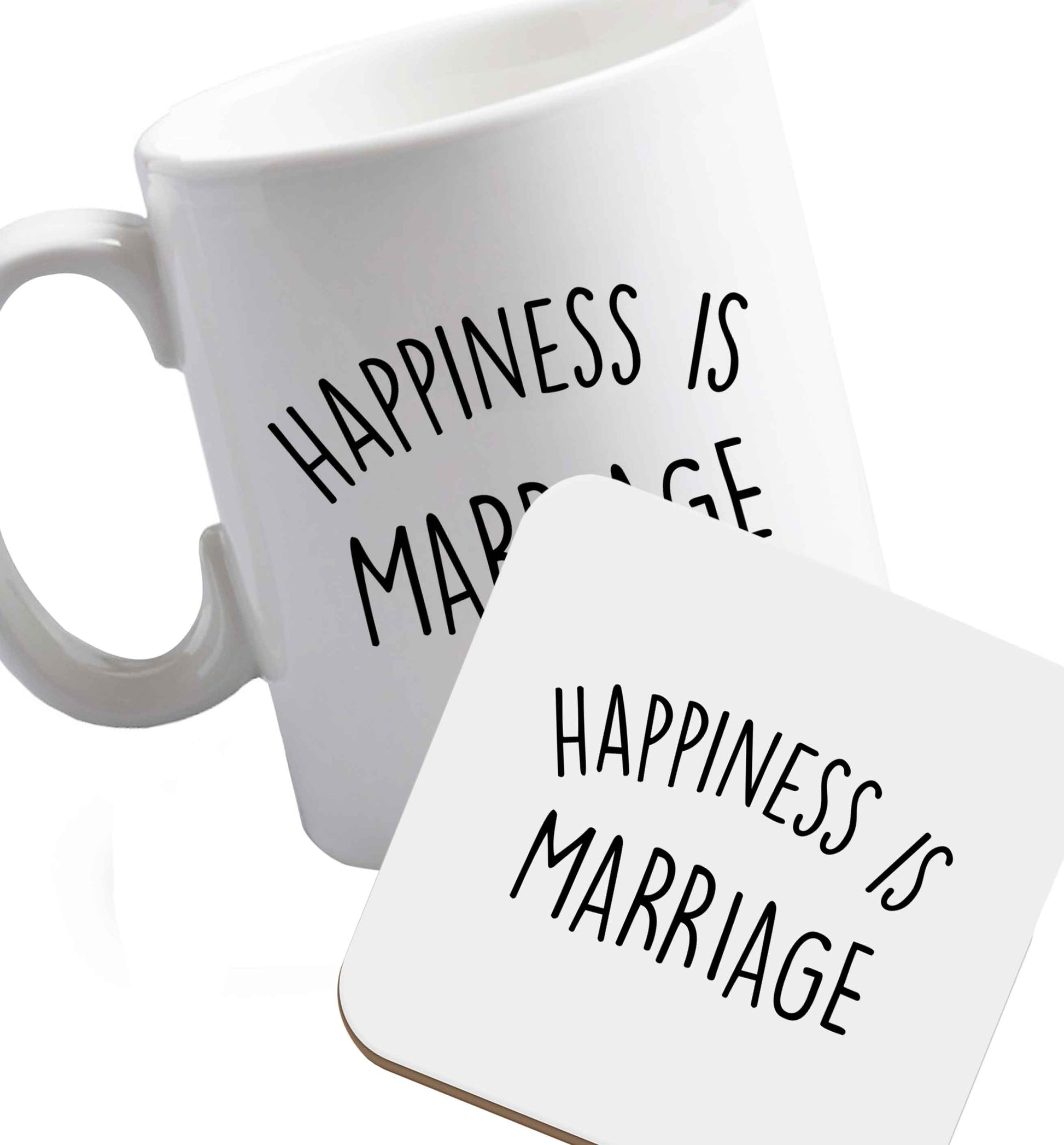 10 oz Favourite Type Pan Pancake ceramic mug and coaster set right handed