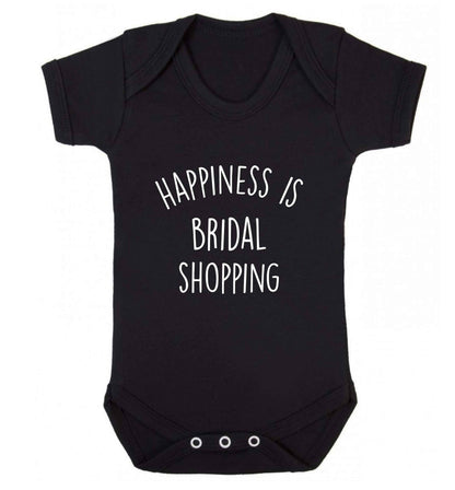 Happiness is bridal shopping baby vest black 18-24 months