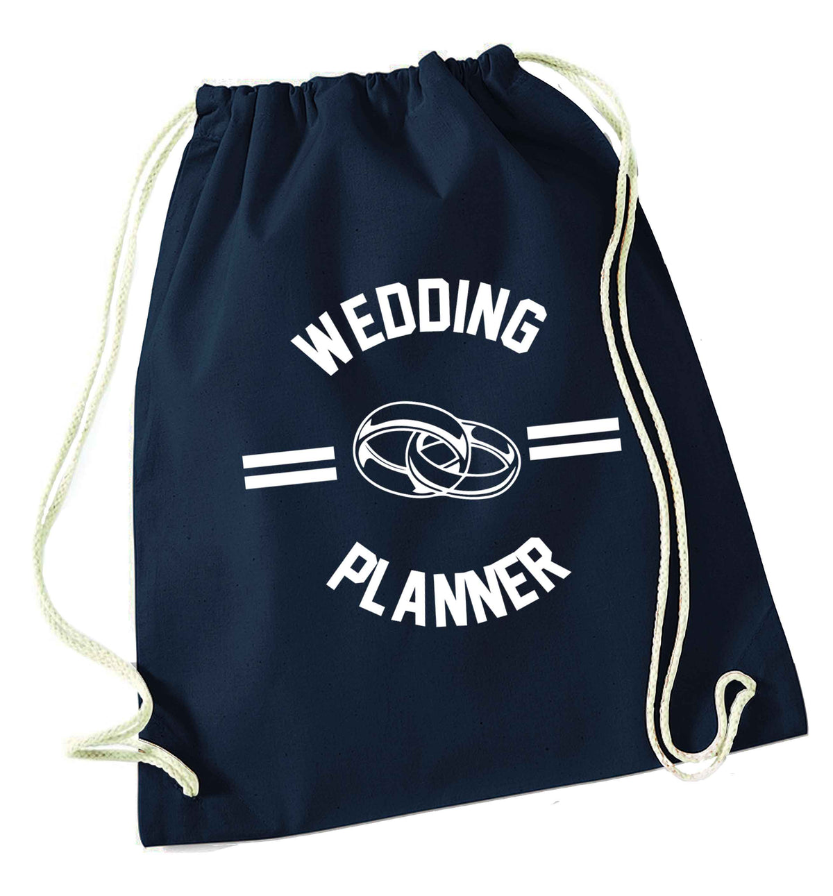 Wedding planner navy drawstring bag