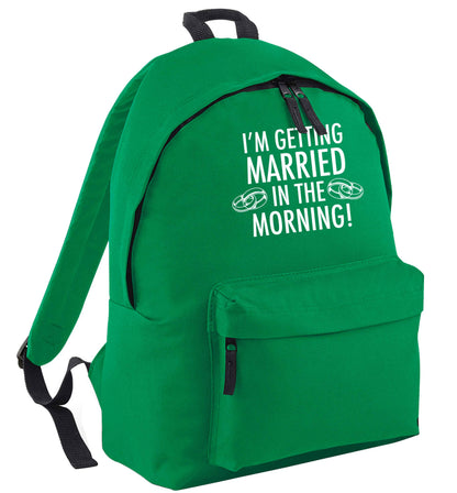 I'm getting married in the morning! green adults backpack