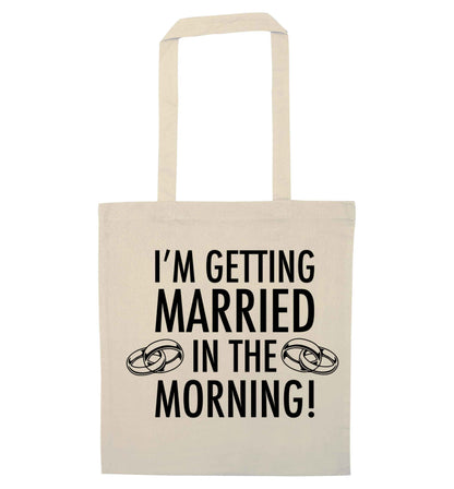 I'm getting married in the morning! natural tote bag