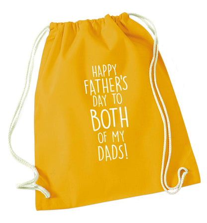 Happy Father's day to both of my dads mustard drawstring bag