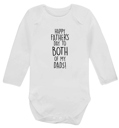 Happy Father's day to both of my dads baby vest long sleeved white 6-12 months