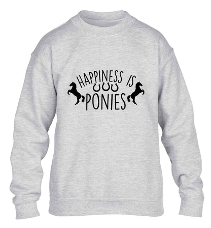 Happiness is ponies children's grey sweater 12-13 Years
