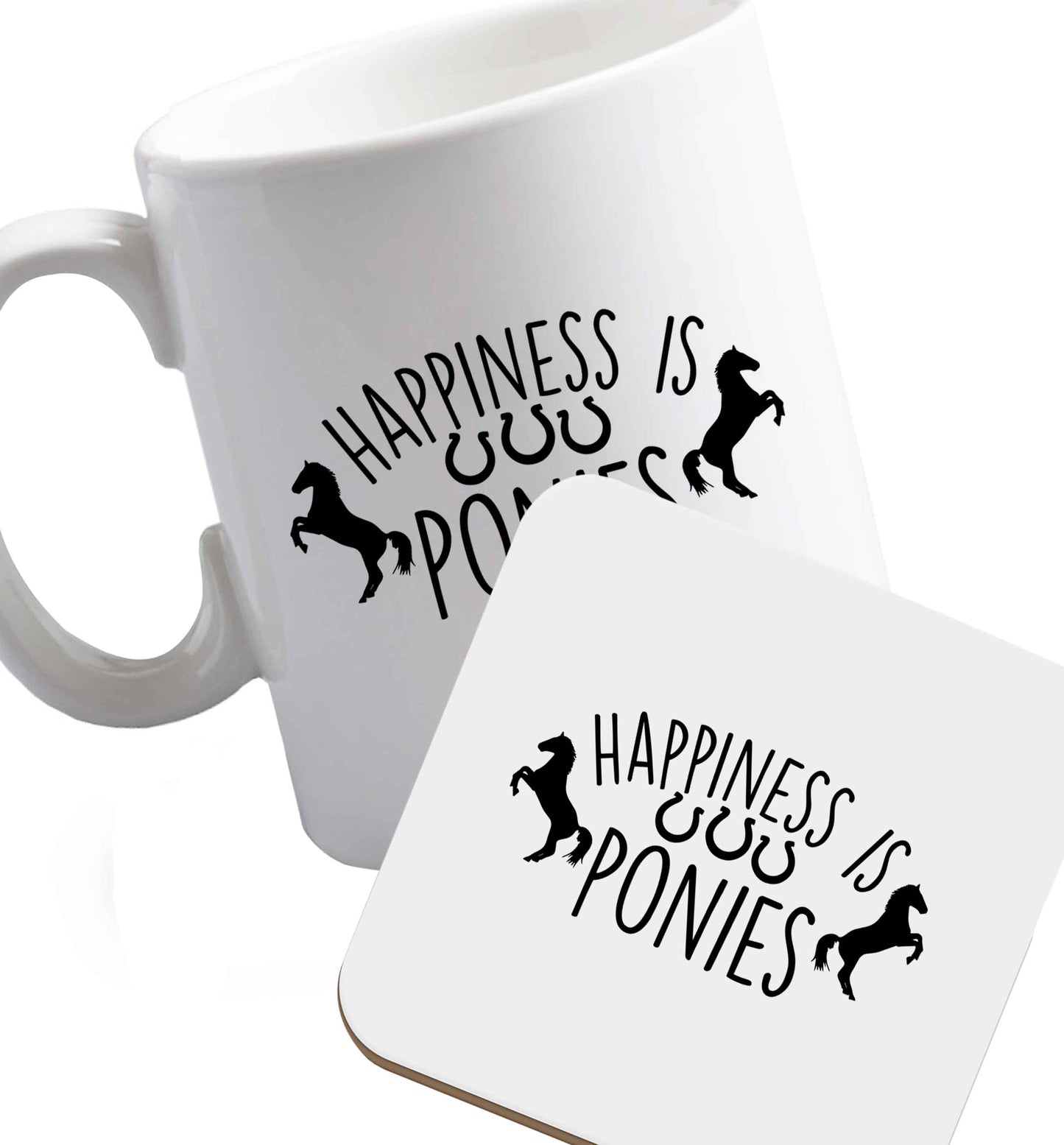 10 oz Favourite Type Pan Pancake ceramic mug and coaster set right handed