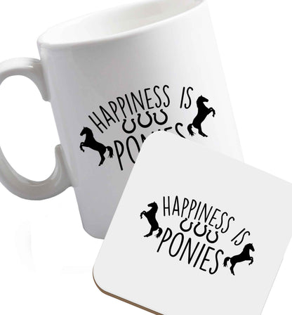 10 oz Favourite Type Pan Pancake ceramic mug and coaster set right handed