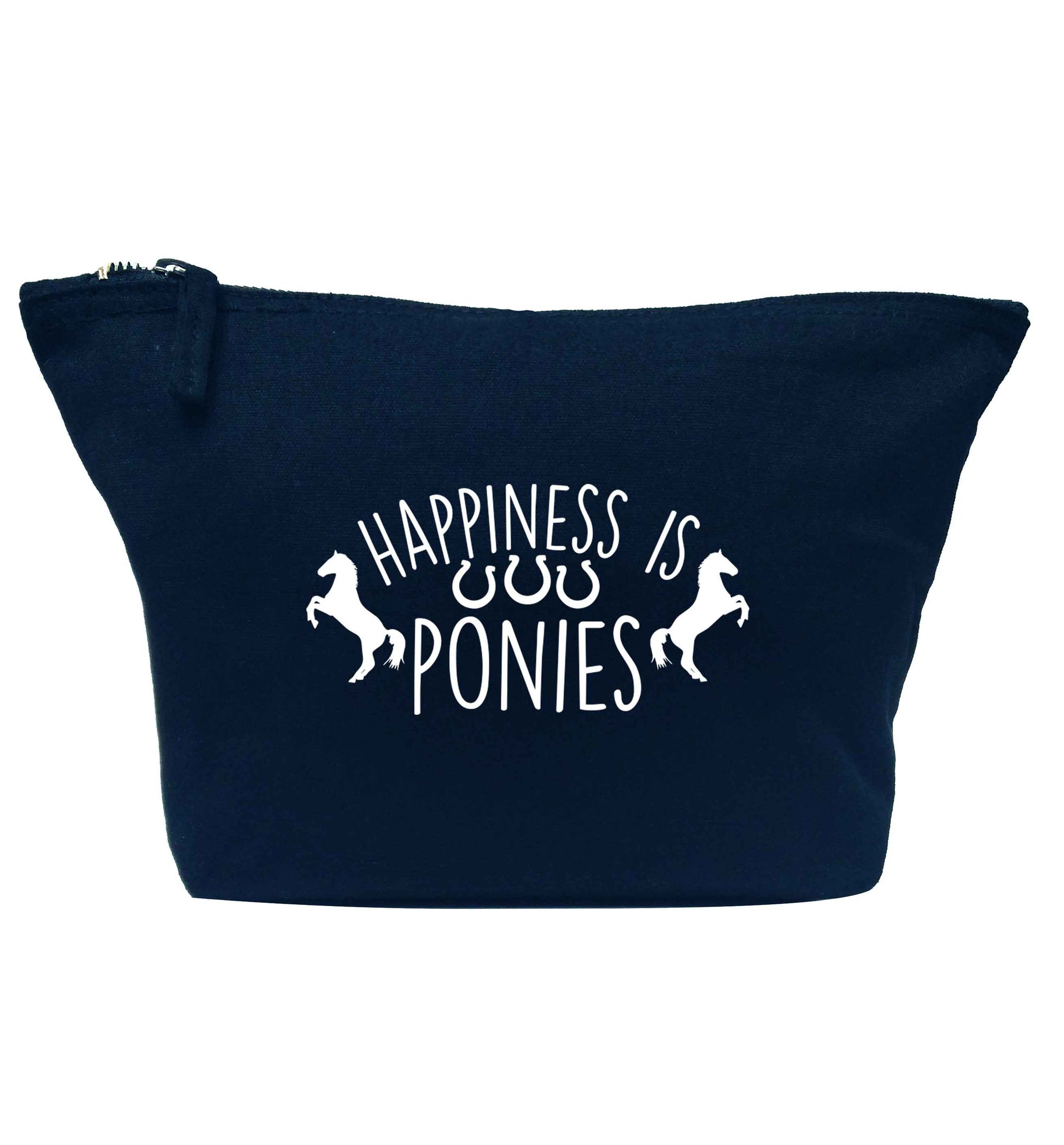 Happiness is ponies navy makeup bag