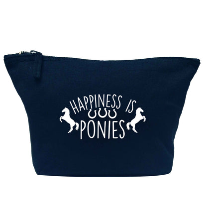 Happiness is ponies navy makeup bag