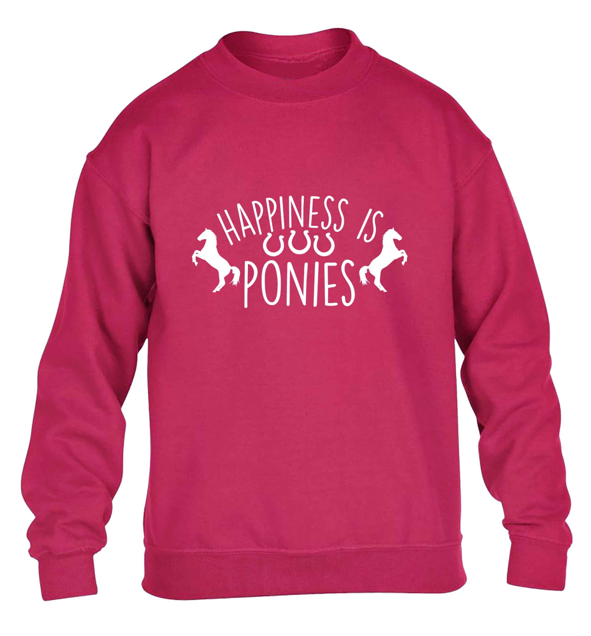 Happiness is ponies children's pink sweater 12-13 Years