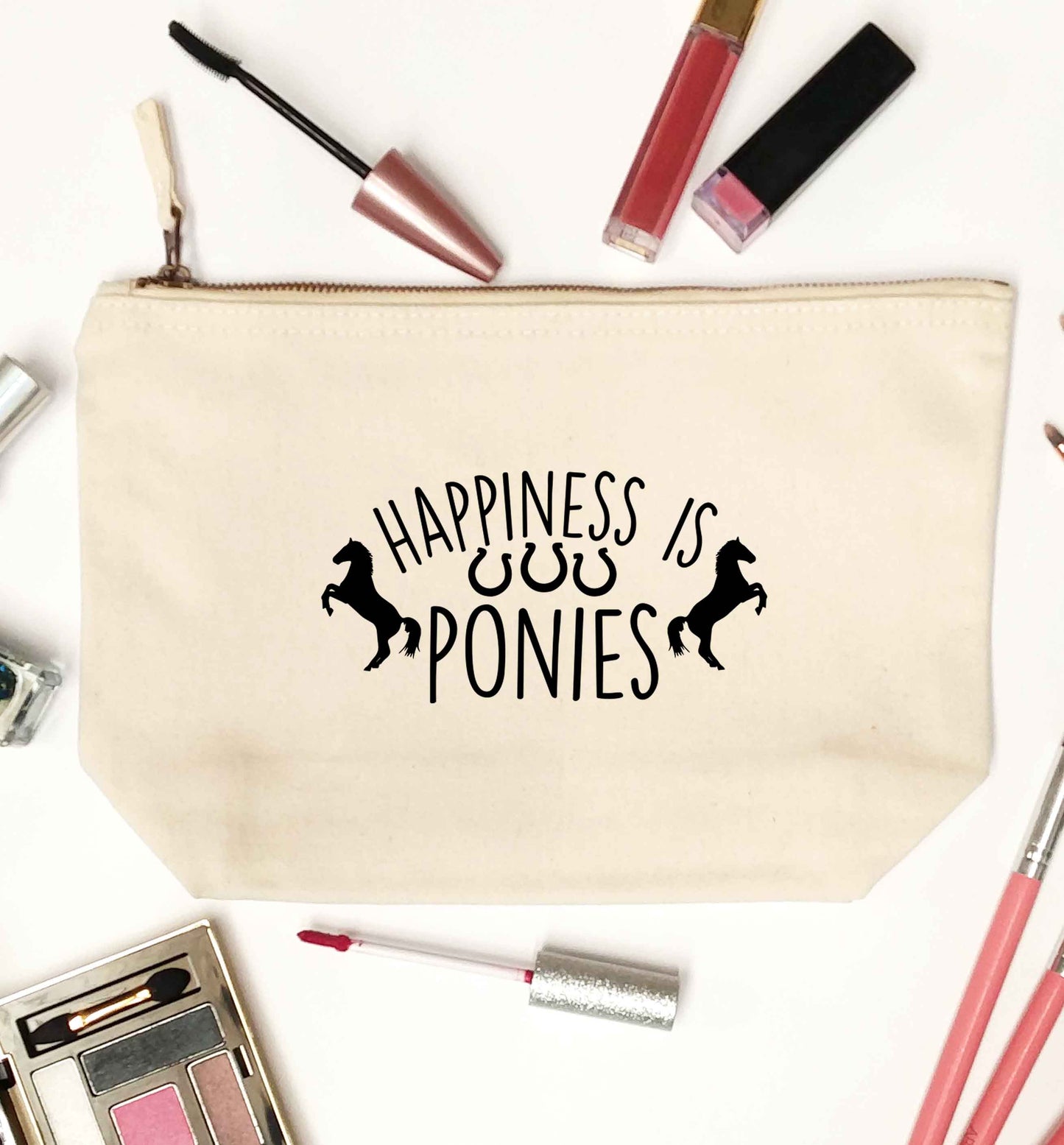 Happiness is ponies natural makeup bag