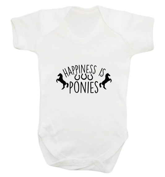 Happiness is ponies baby vest white 18-24 months