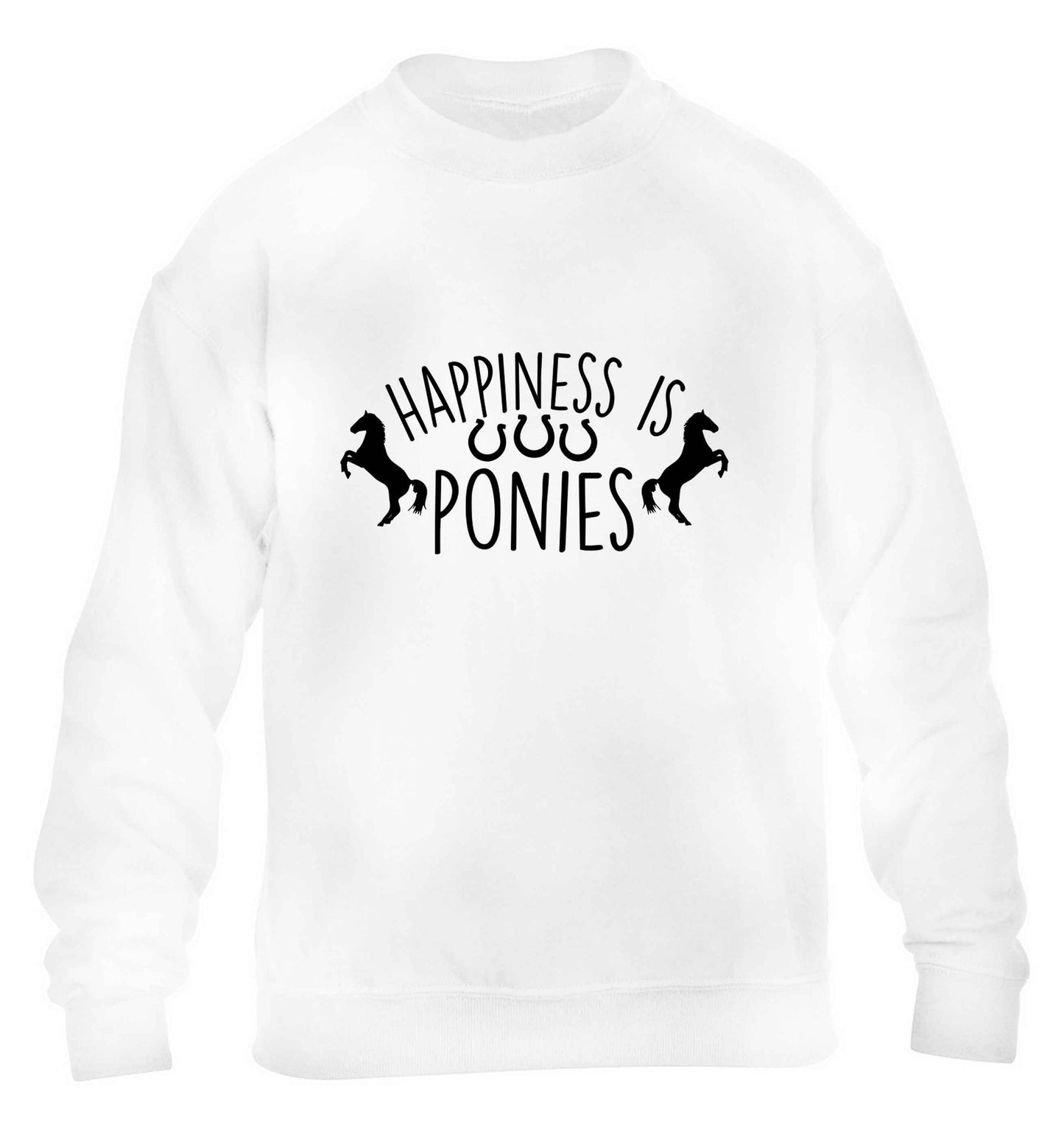 Happiness is ponies children's white sweater 12-13 Years