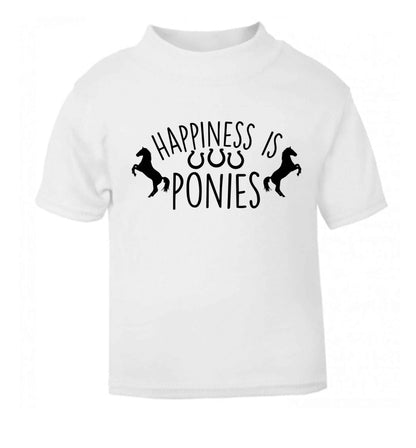 Happiness is ponies white baby toddler Tshirt 2 Years