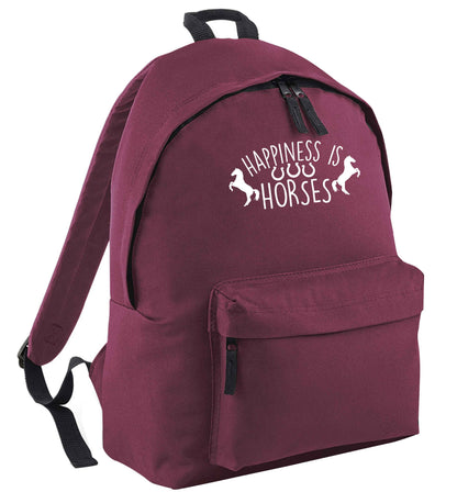 Happiness is horses black adults backpack