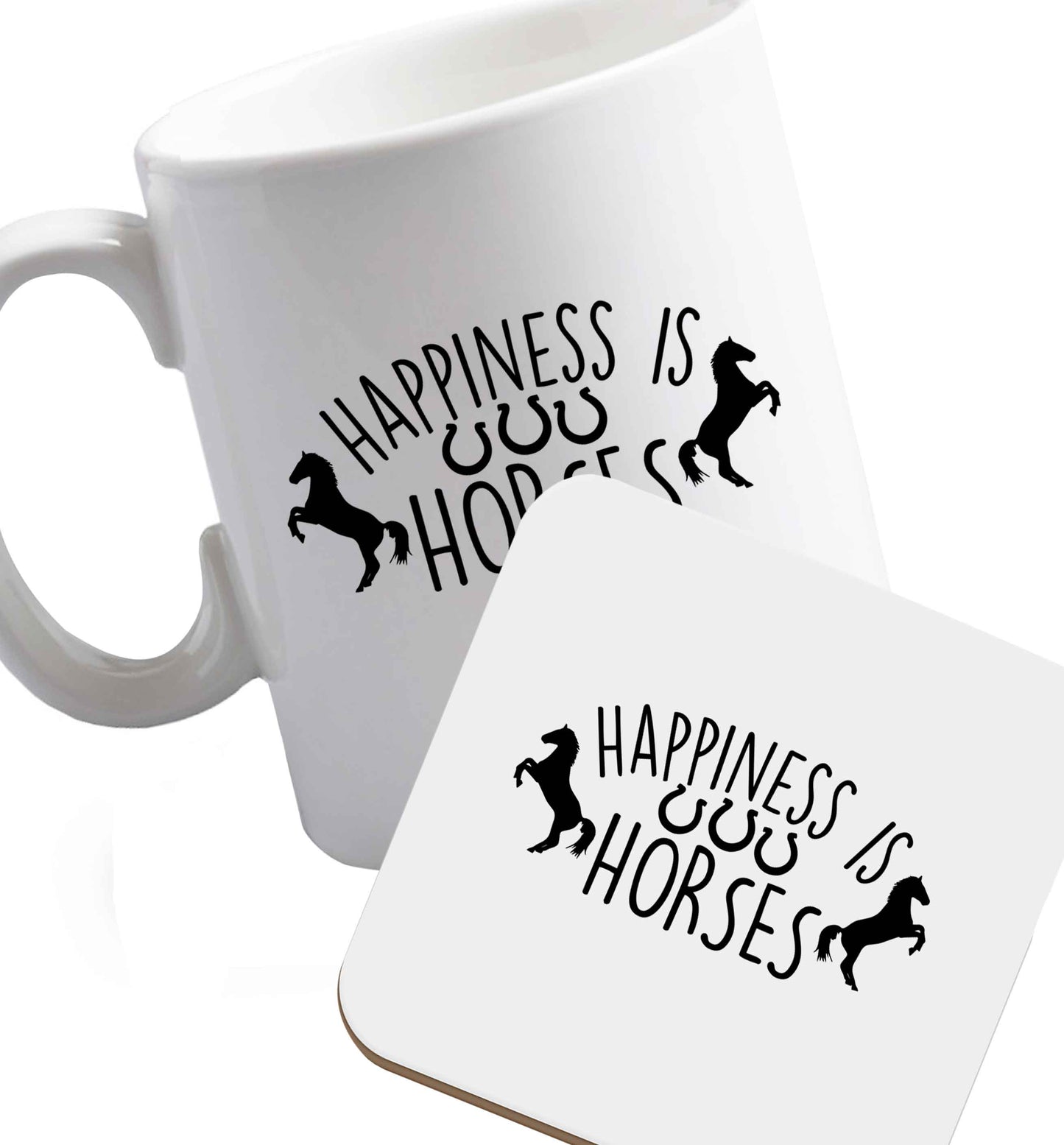 10 oz Favourite Type Pan Pancake ceramic mug and coaster set right handed