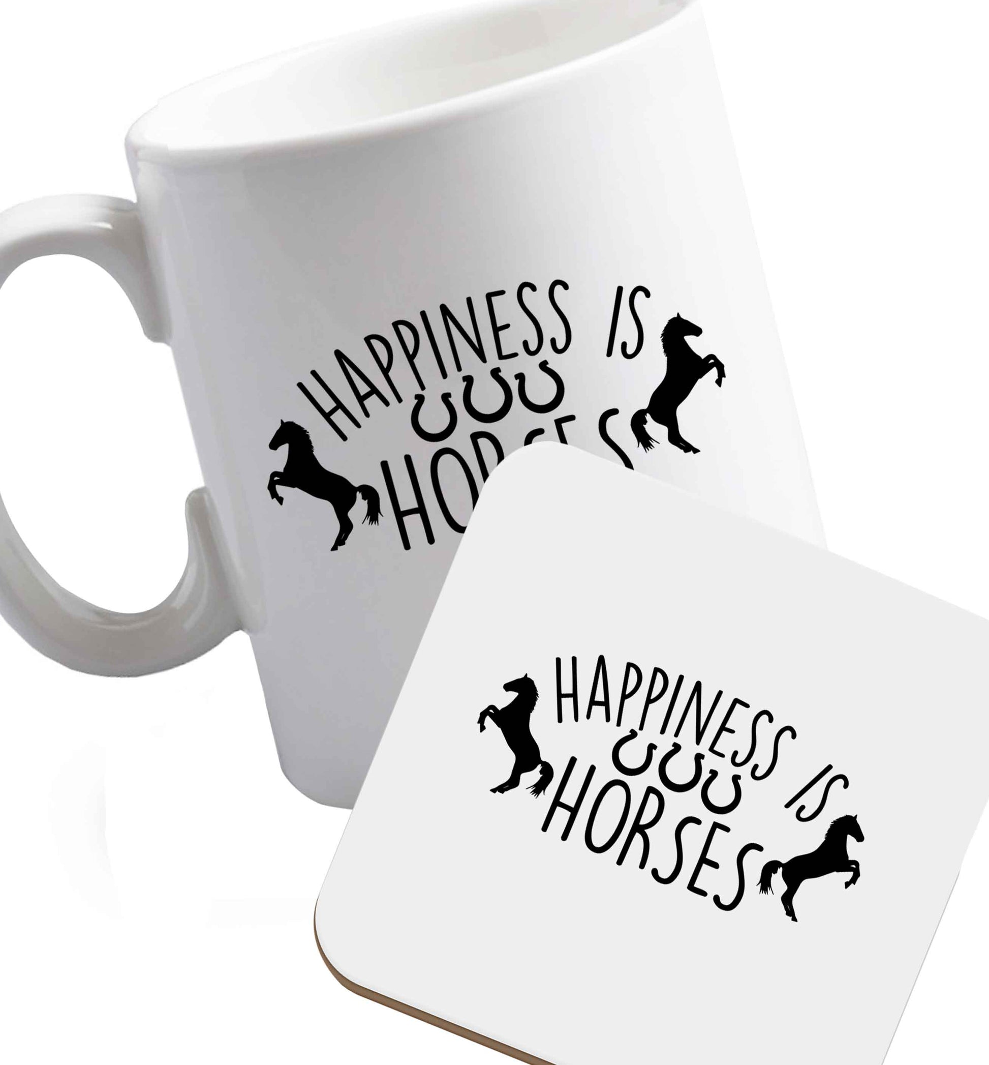 10 oz Favourite Type Pan Pancake ceramic mug and coaster set right handed