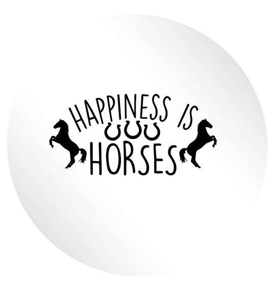 Happiness is horses 24 @ 45mm matt circle stickers