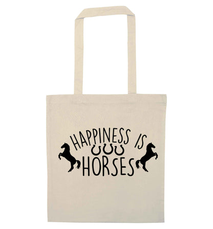 Happiness is horses natural tote bag