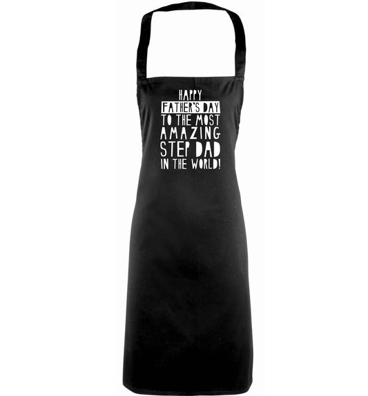 Happy Father's day to the best step dad in the world adults black apron
