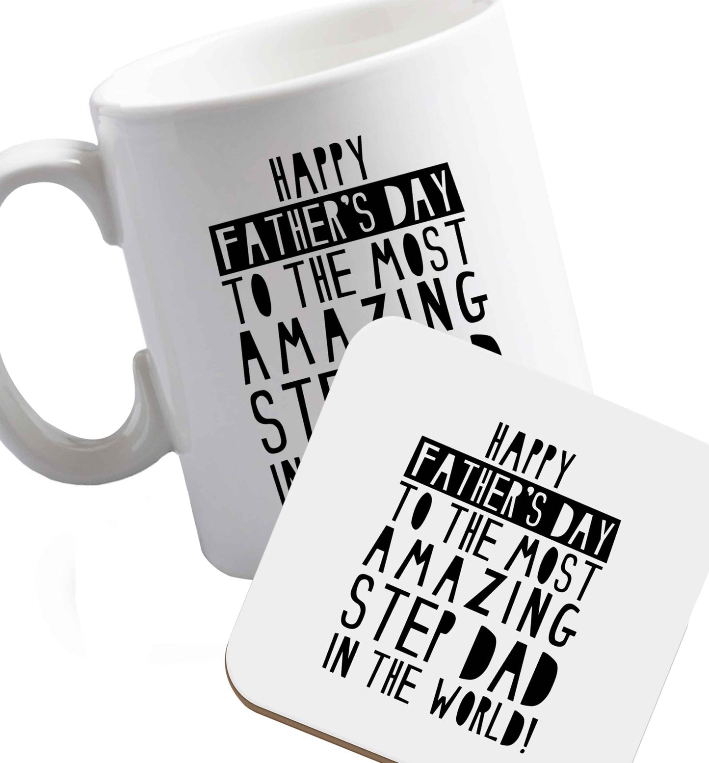 10 oz Favourite Type Pan Pancake ceramic mug and coaster set right handed
