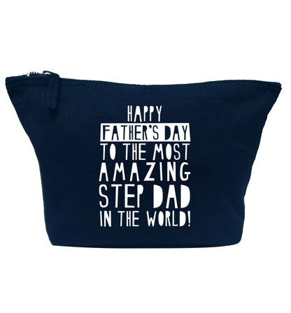 Happy Father's day to the best step dad in the world navy makeup bag