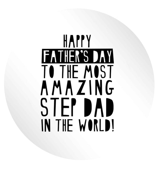Happy Father's day to the best step dad in the world 24 @ 45mm matt circle stickers