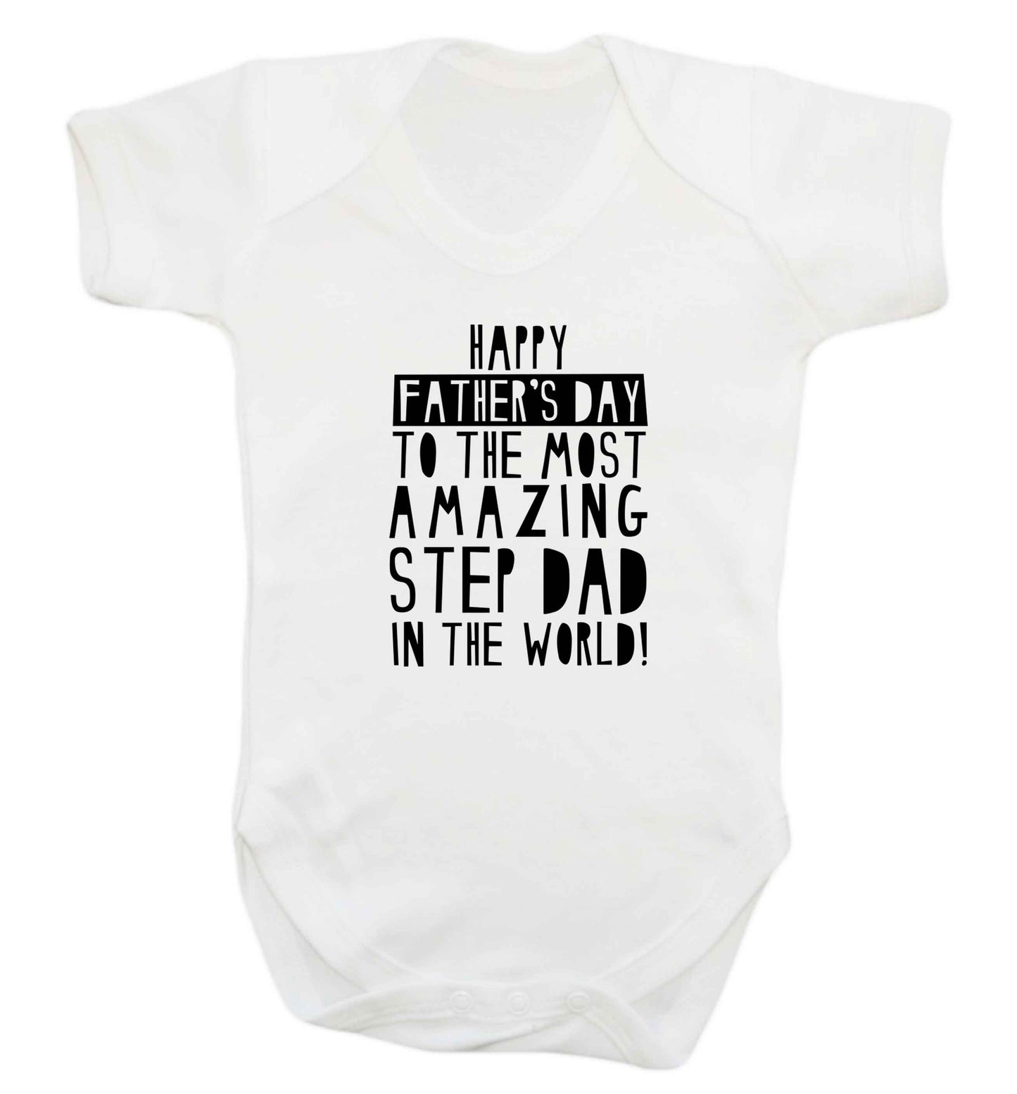 Happy Father's day to the best step dad in the world baby vest white 18-24 months