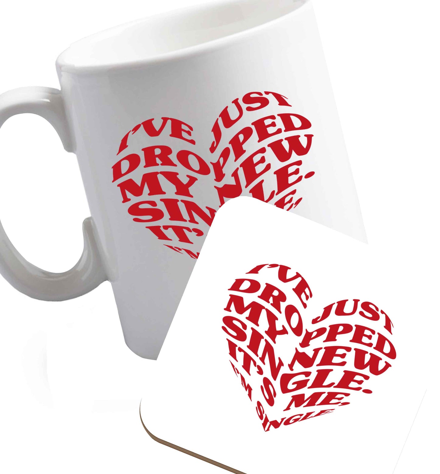 10 oz Favourite Type Pan Pancake ceramic mug and coaster set right handed