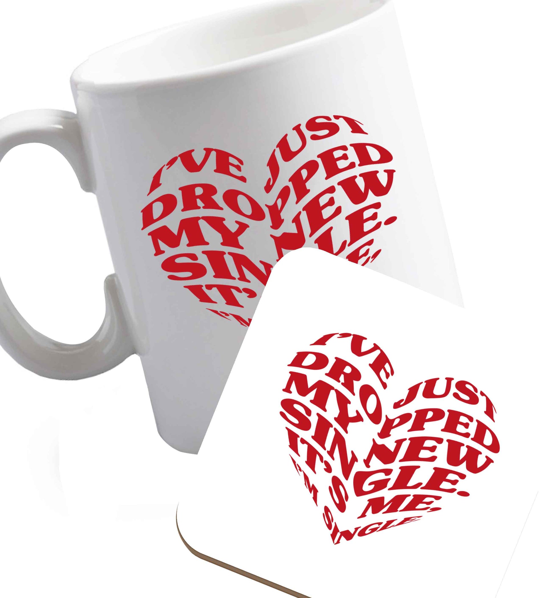 10 oz Favourite Type Pan Pancake ceramic mug and coaster set right handed