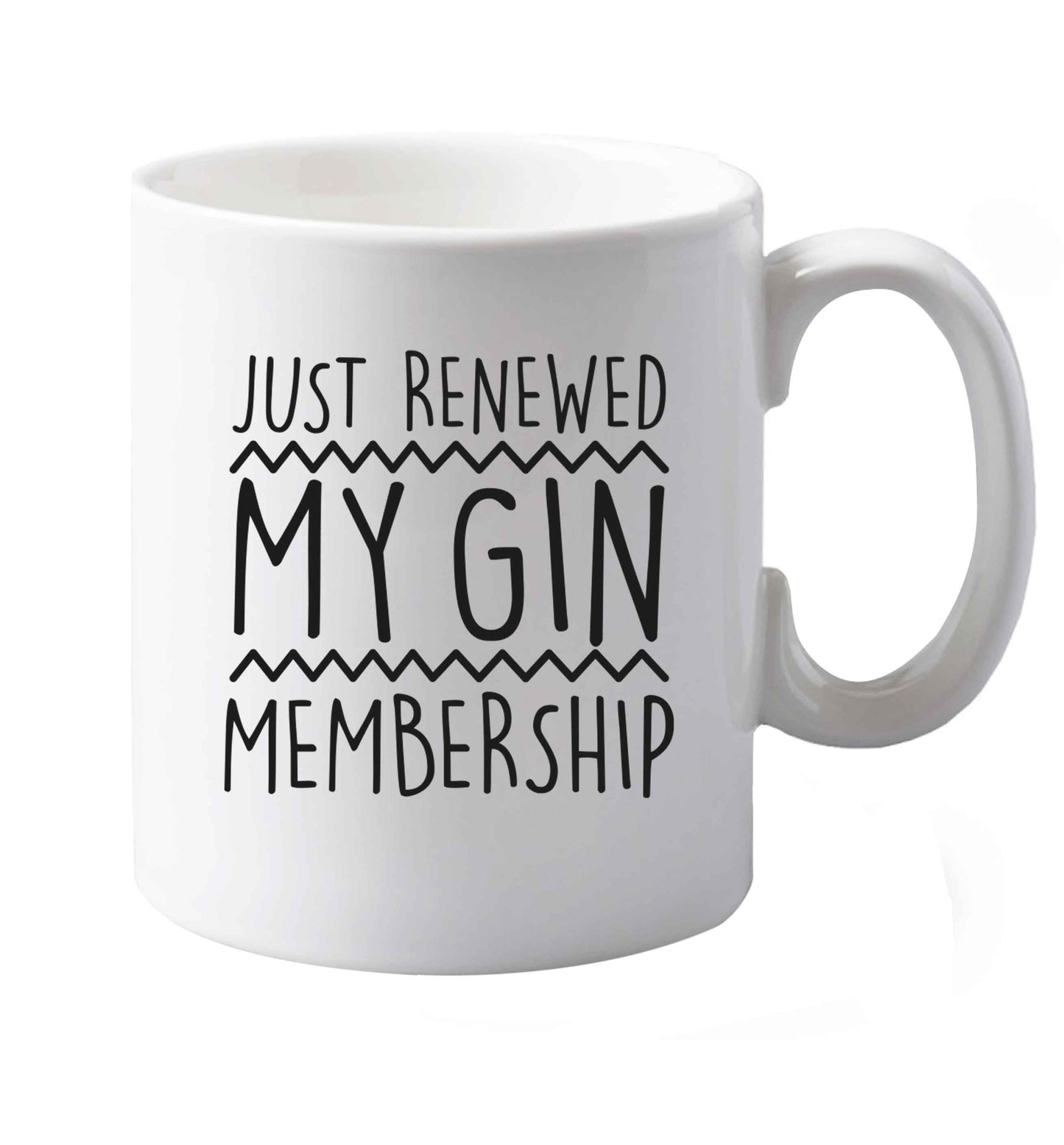 10 oz Just Renewed my Gin Membership ceramic mug both sides