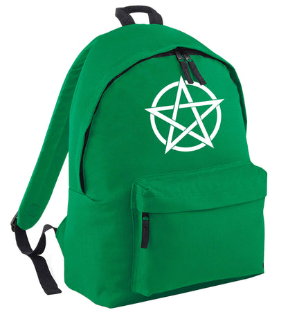 Pentagram symbol green adults backpack