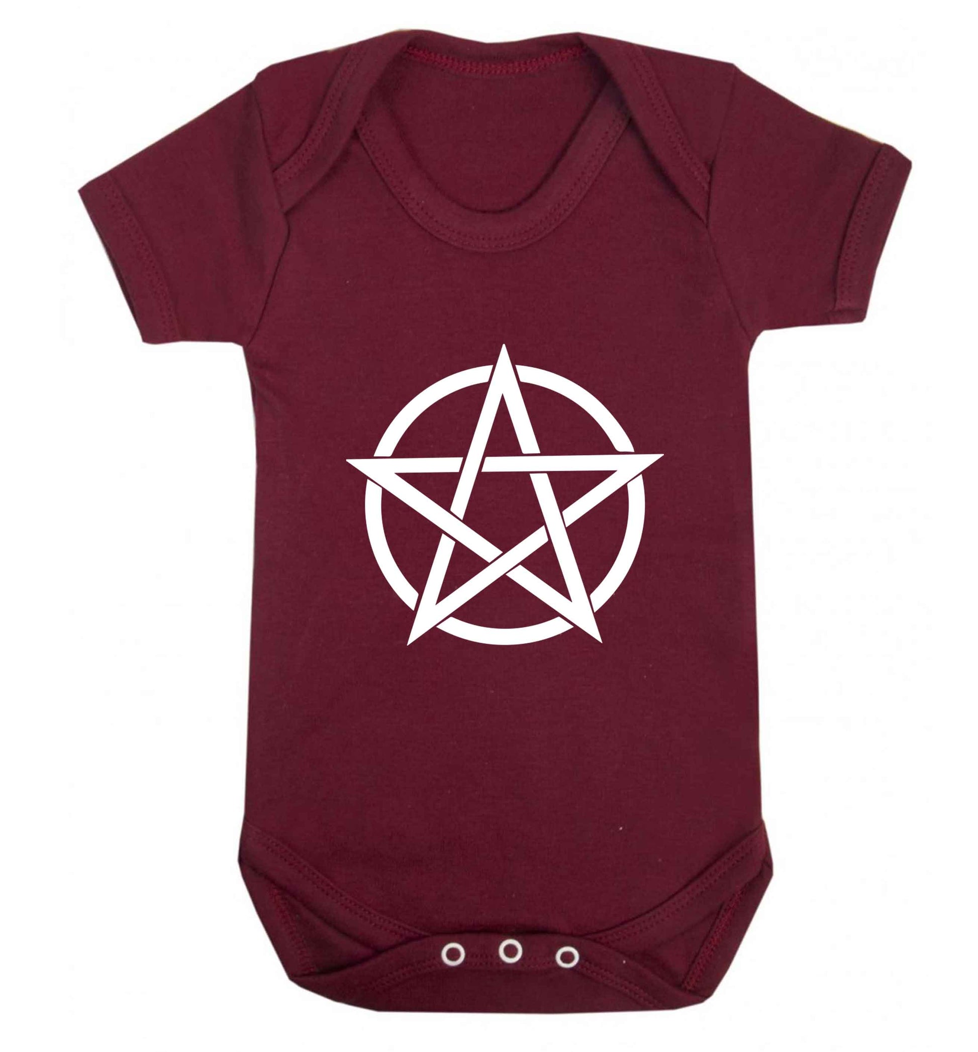 Pentagram symbol baby vest maroon 18-24 months