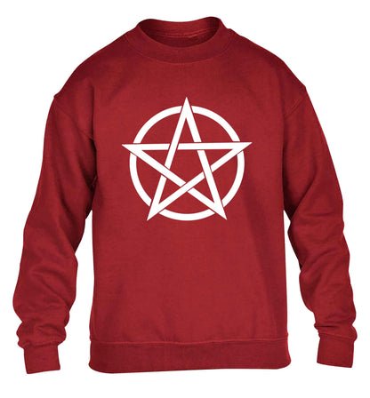 Pentagram symbol children's grey sweater 12-13 Years