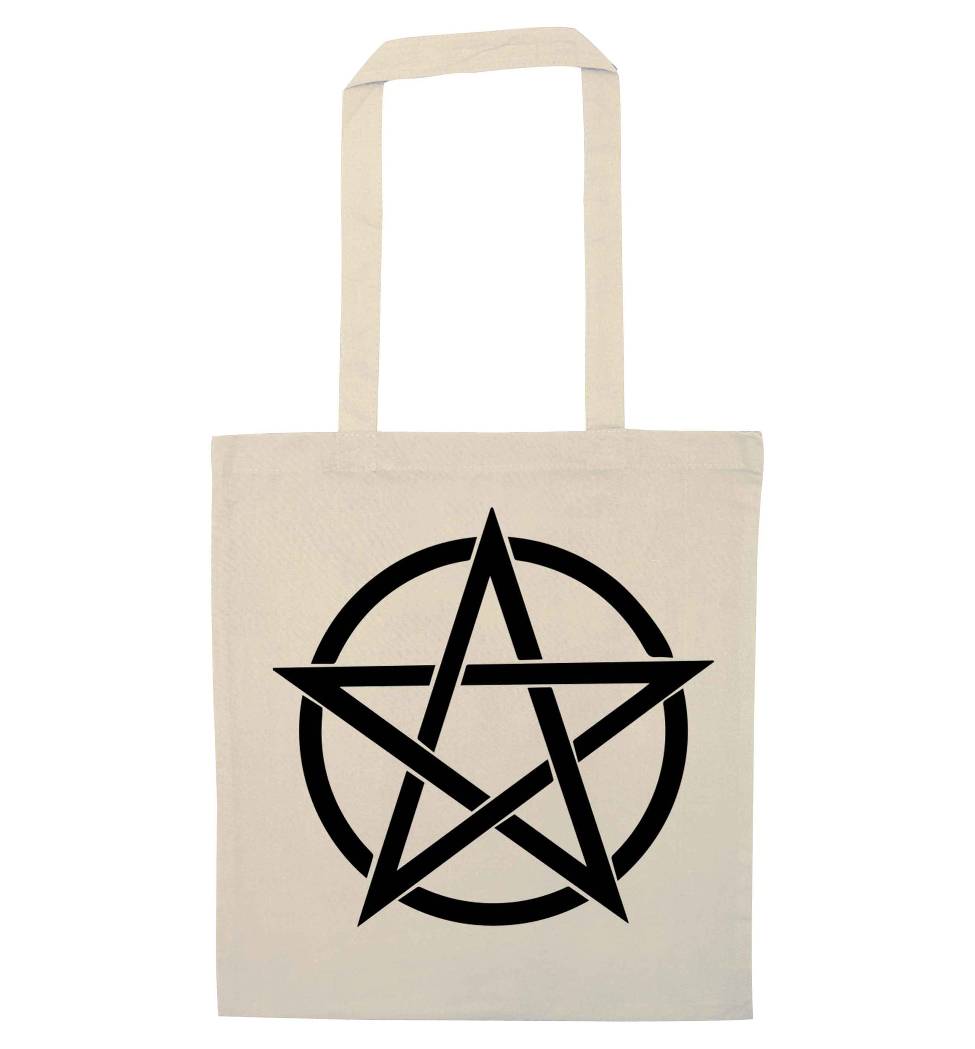 Pentagram symbol natural tote bag