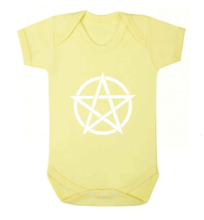 Pentagram symbol baby vest pale yellow 18-24 months