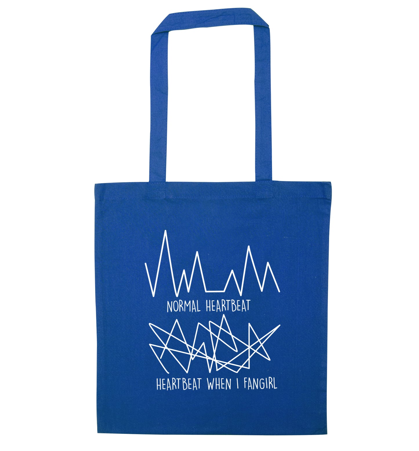 Normal heartbeat heartbeat when I fangirl blue tote bag