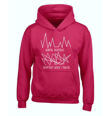 Normal heartbeat heartbeat when I fangirl children's pink hoodie 12-14 Years