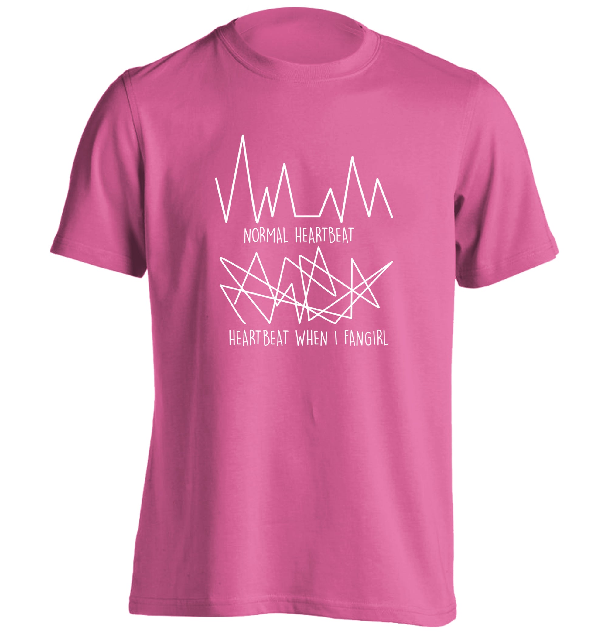 Normal heartbeat heartbeat when I fangirl adults unisex pink Tshirt 2XL