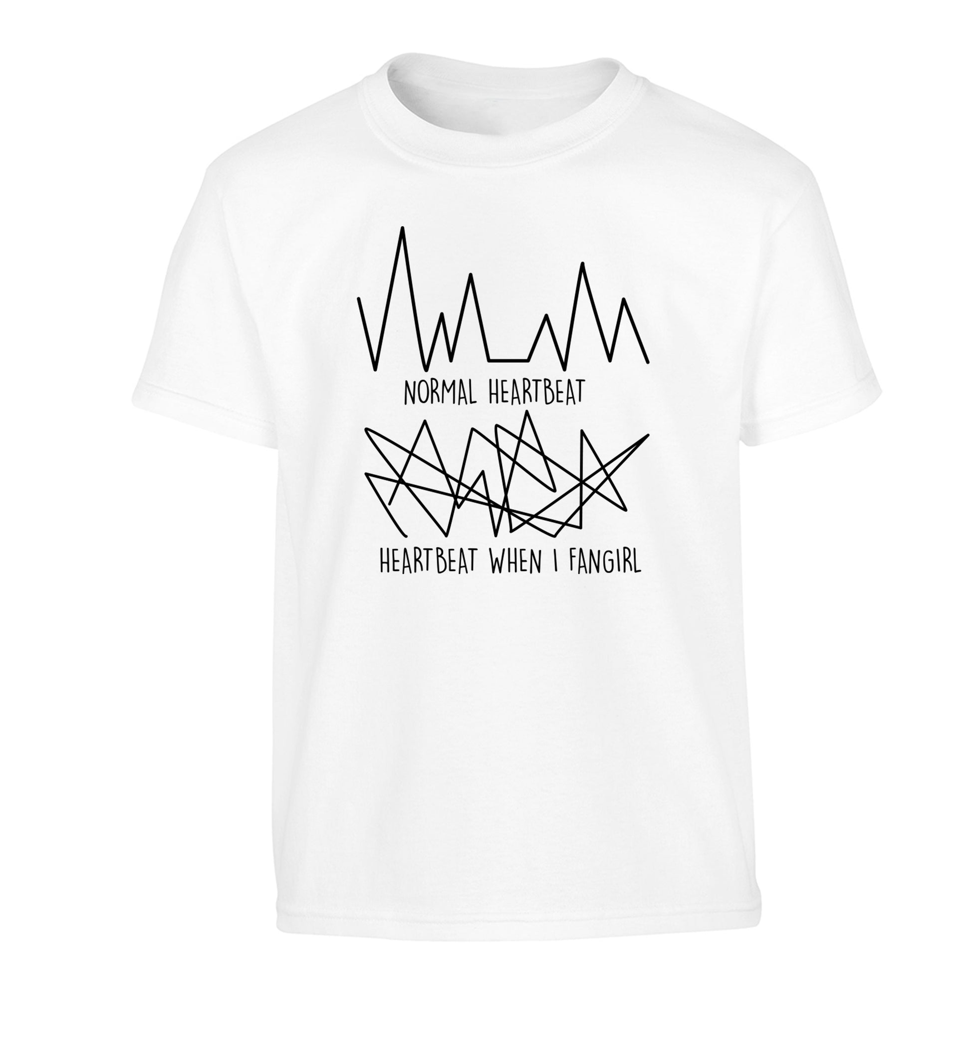 Normal heartbeat heartbeat when I fangirl Children's white Tshirt 12-14 Years