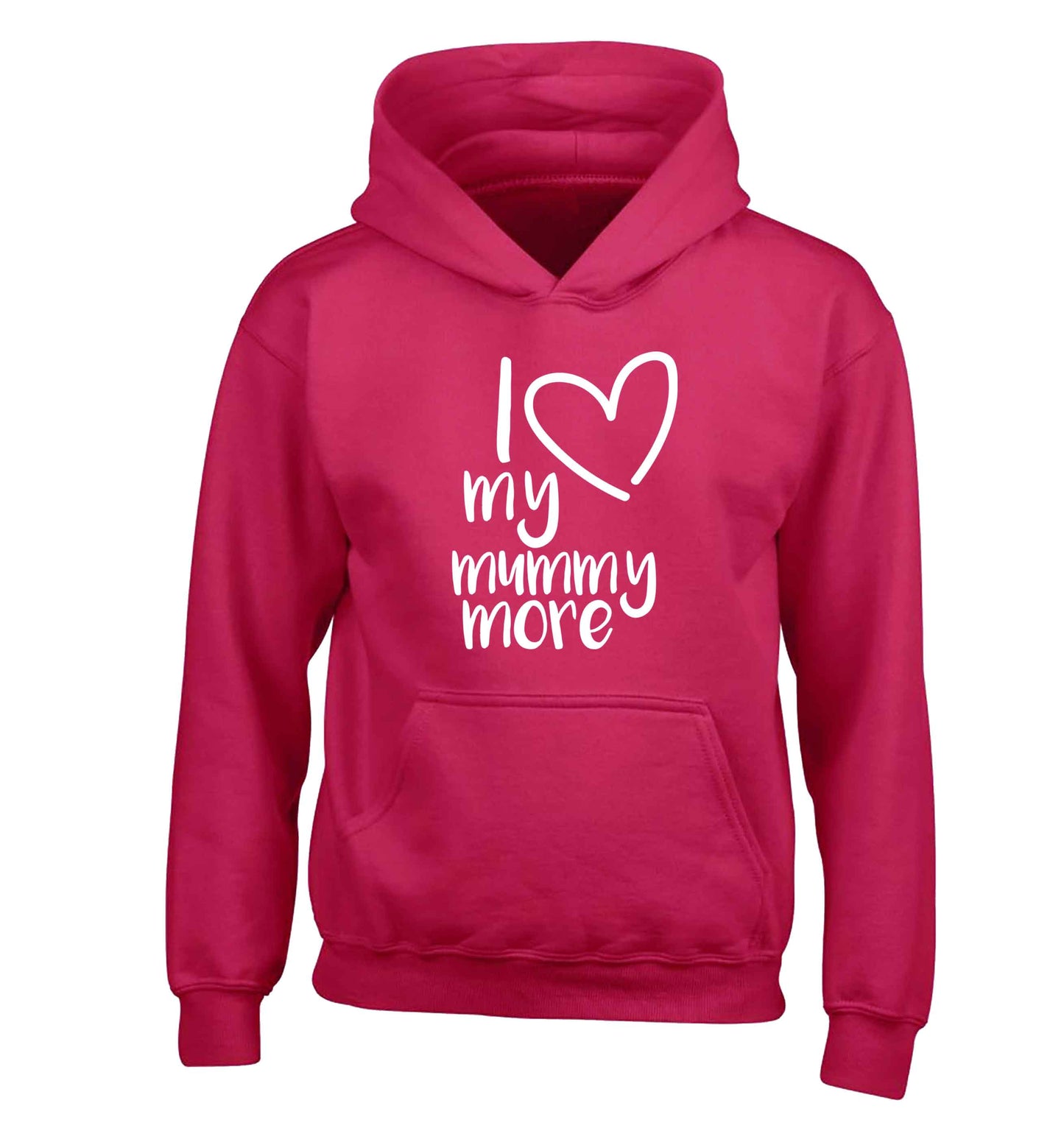 I love my mummy more children's pink hoodie 12-13 Years