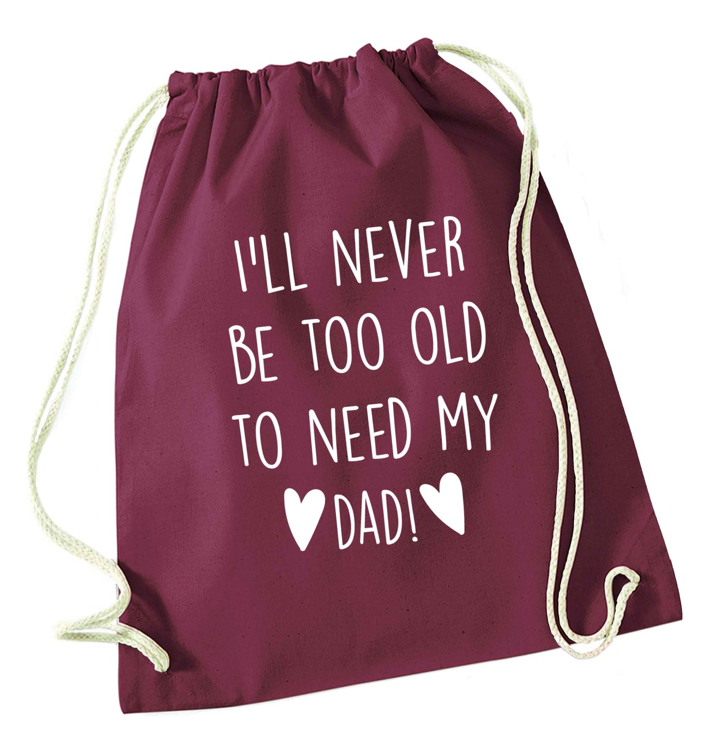 Everything I am you helped me to be maroon drawstring bag