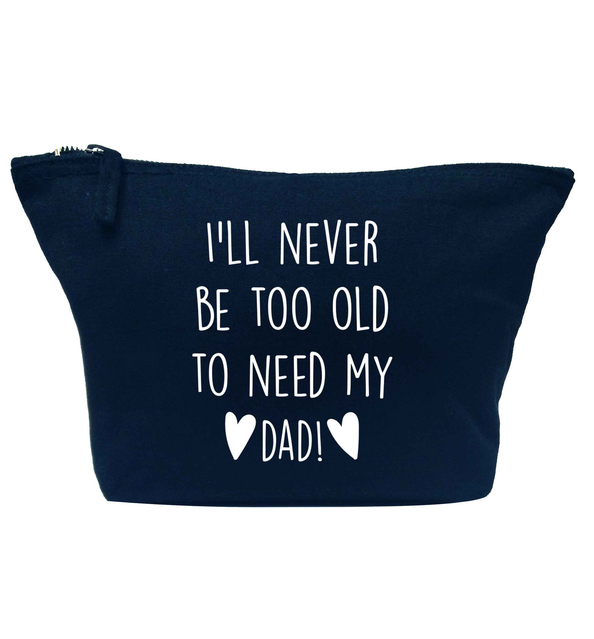 Everything I am you helped me to be navy makeup bag